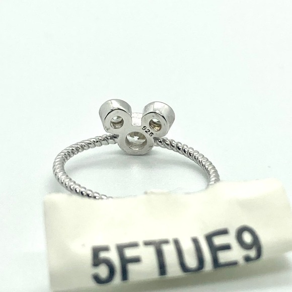 Size 6 925 Mickey Mouse Silhouette Twisted Band Ring - Picture 5 of 10